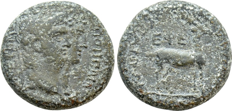 IONIA. Ephesos. Nero with Poppaea (54-68). Ae. 

Obv: ΝΕΡΩΝ ΠΟΠΠΑΙΑ. 
Jugate ...