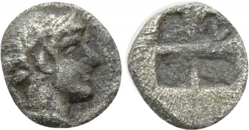 IONIA. Kolophon. Tetartemorion (Circa 500-450 BC). 

Obv: Laureate head of Apo...