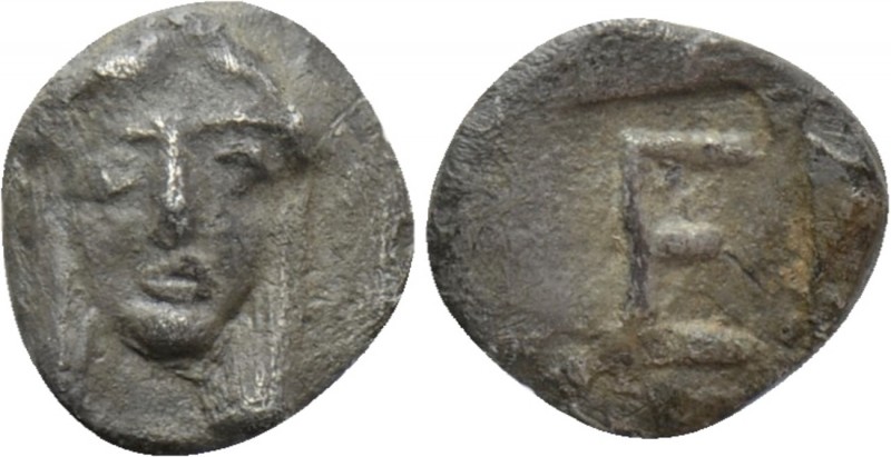 IONIA. Kolophon. Tetartemorion (Circa 450-410 BC). 

Obv: Facing head of Apoll...