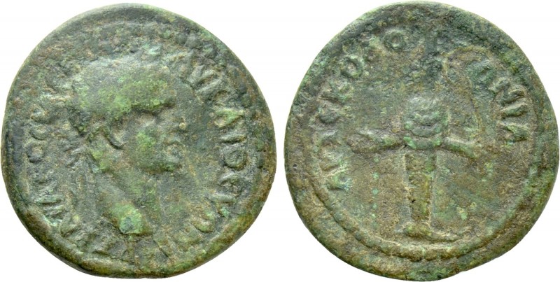 IONIA. Kolophon. Trajan (98-117). Ae. 

Obv: ΑΥ ΚΑΙ ΘΕ ΥΩ ΝΕΡ ΤΡΑΙΑΝΟϹ ϹΕ ΓΕΡΜ...