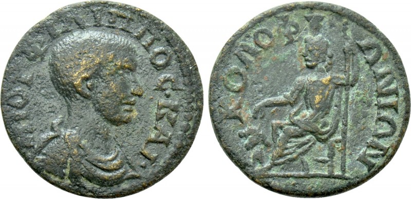 IONIA. Kolophon. Philip II (Caesar, 244-247). Ae. 

Obv: M IOY ΦIΛIΠΠOC KAIC. ...
