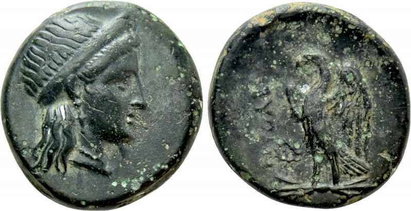 IONIA. Lebedos-Ptolemais. Ae (Circa 3rd century BC). 

Obv: Diademed female he...