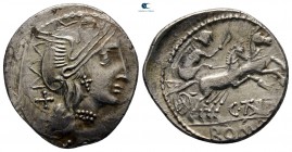 Eastern Europe. Imitating C. Iuventius Thalna  circa 150 BC. Denarius AR