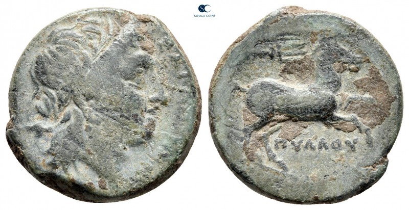 Apulia. Salapia 225-210 BC. Pyllos, magistrate
Bronze Æ

22 mm., 7,74 g.

...