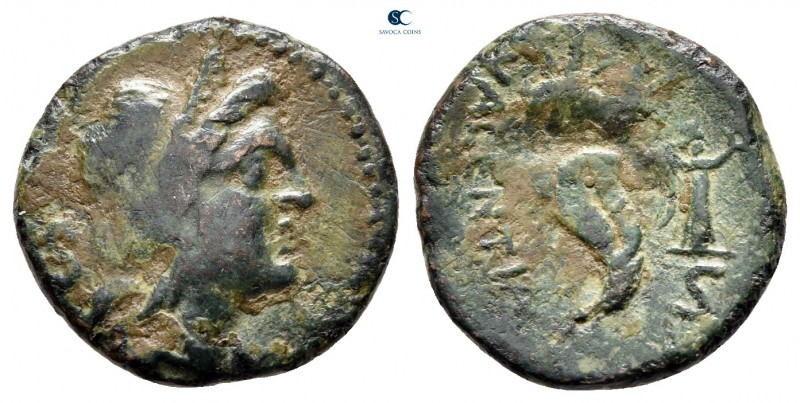 Bruttium. Vibo Valentia (Hipponion) 193-150 BC. 
Semis Æ

18 mm., 3,66 g.

...