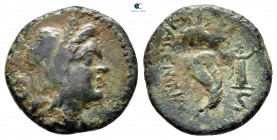 Bruttium. Vibo Valentia (Hipponion) 193-150 BC. Semis Æ