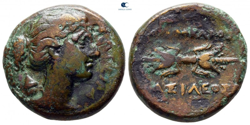 Sicily. Syracuse. Agathokles 317-289 BC. 
Litra Æ

22 mm., 9,21 g.



nea...