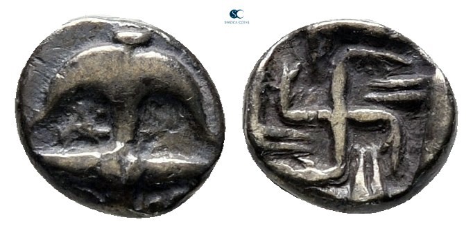 Thrace. Apollonia Pontica circa 425-350 BC. 
Hemiobol AR

7 mm., 0,38 g.

...