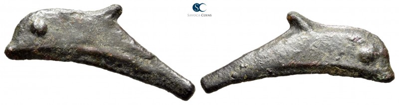 Scythia. Olbia circa 437-410 BC. 
Cast dolphin Æ

27 mm., 1,92 g.



very...