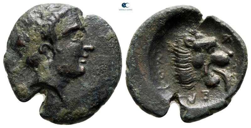 Thessaly. Pherae 404-369 BC. 
Dichalkon Æ

19 mm., 2,88 g.



very fine