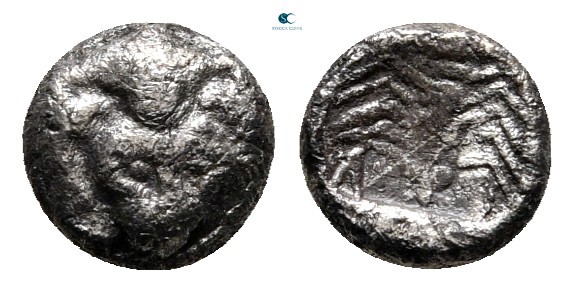 Caria. Mylasa circa 450-400 BC. 
Hemiobol AR

6 mm., 0,48 g.



very fine