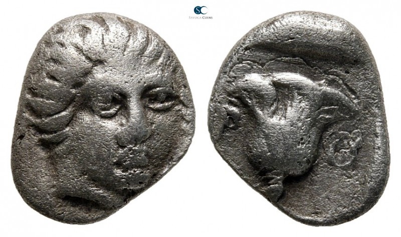 Islands off Caria. Rhodos circa 408-394 BC. 
Hemidrachm AR

12 mm., 1,69 g.
...