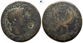 Tiberius AD 14-37. c/m: head of eagle right. Commagene. Dupondius Æ