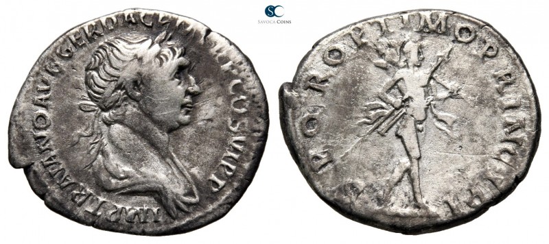 Trajan AD 98-117. Rome
Denarius AR

20 mm., 2,75 g.



very fine
