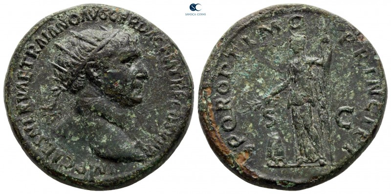 Trajan AD 98-117. Rome
Dupondius Æ

27 mm., 14,22 g.



very fine