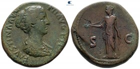 Faustina II AD 147-175. Rome. Sestertius Æ