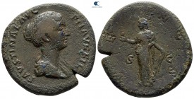 Faustina II AD 147-175. Rome. Sestertius Æ