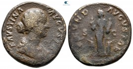 Faustina II AD 147-175. Rome. Sestertius Æ