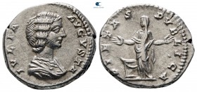 Julia Domna, wife of Septimius Severus AD 193-217. Rome. Denarius AR