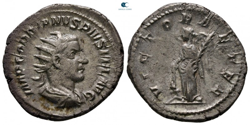 Gordian III AD 238-244. Rome
Antoninianus AR

23 mm., 4,57 g.



very fin...