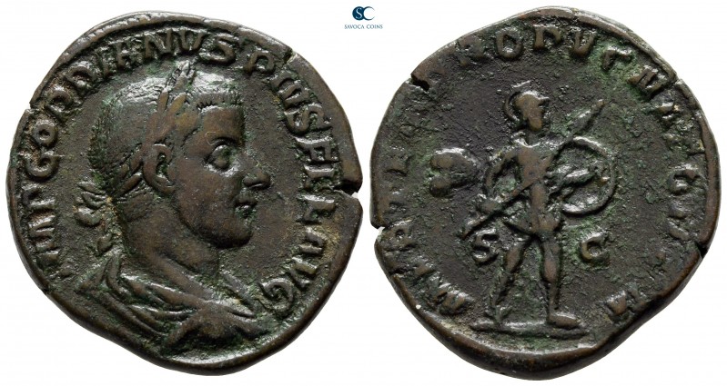 Gordian III AD 238-244. Rome
Sestertius Æ

30 mm., 19,72 g.



very fine