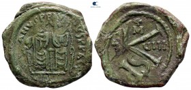 Justin II and Sophia AD 565-578. Thessalonica (?). Half follis Æ
