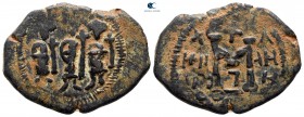 AD 638-643. Pseudo-Byzantine type, imitating the types of Heraclius, Heraclius Constantine and Martina. Fals Æ