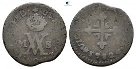 Italy. Torino. Vittorio Amedeo III AD 1773-1796. Mezzo Soldo 1782