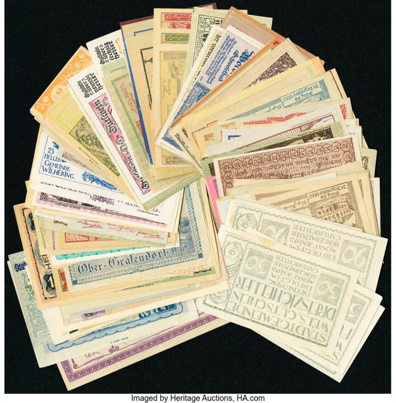 Austria Notgeld Group Lot of 210 Examples Very Fine-Crisp Uncirculated. Majority...