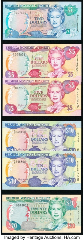 Bermuda Monetary Authority Group Lot of 6 Examples Very Fine-Crisp Uncirculated....