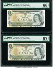 Canada Bank of Canada $1 1973 Pick 85a1 BC-46a Two Consecutive Examples PMG Gem Uncirculated 66 EPQ; Superb Gem Unc 67 EPQ. 

HID09801242017

© 2020 H...