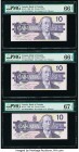 Canada Bank of Canada $10 1989 Pick 96c BC-57c Three Consecutive Examples PMG Gem Uncirculated 66 EPQ (2); Superb Gem Unc 67 EPQ. 

HID09801242017

© ...