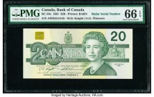 Radar Serial Number Canada Bank of Canada $20 1991 BC-58c PMG Gem Uncirculated 66 EPQ. 

HID09801242017

© 2020 Heritage Auctions | All Rights Reserve...