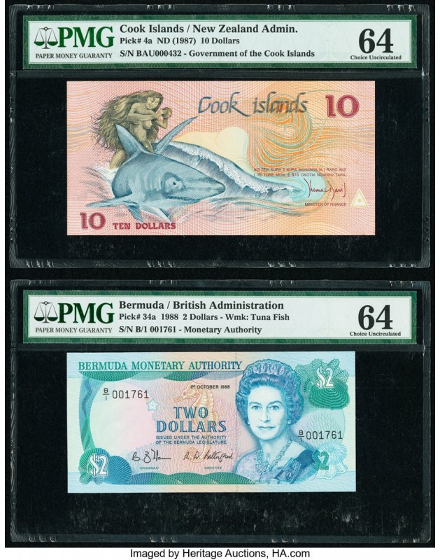 Cook Islands Government of the Cook Islands 10 Dollars ND (1987) Pick 4a PMG Cho...
