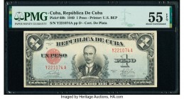 Cuba Republica de Cuba 1 Peso 1949 Pick 69h PMG About Uncirculated 55 EPQ. 

HID09801242017

© 2020 Heritage Auctions | All Rights Reserve