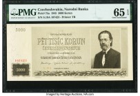 Czechoslovakia Narodni Banka Ceskoslovenska 5000 Korun 1945 Pick 75a PMG Gem Uncirculated 65 EPQ. 

HID09801242017

© 2020 Heritage Auctions | All Rig...