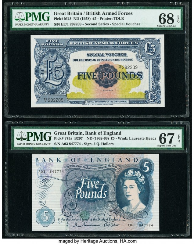 Great Britain British Military Authority; Bank of England 5 Pounds ND (1958); ND...