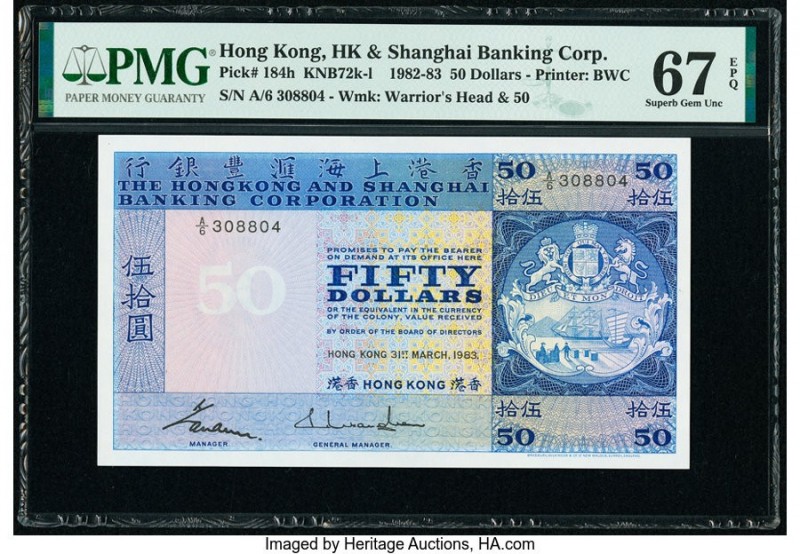 Hong Kong Hongkong & Shanghai Banking Corp. 50 Dollars 31.3.1983 Pick 184h KNB72...