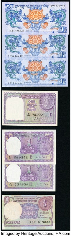 India and Bhutan Grouping of 34 Examples About Uncirculated-Uncirculated. Staple...