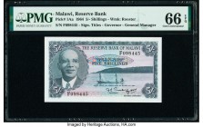 Malawi Reserve Bank of Malawi 5 Shillings 1964 Pick 1Aa PMG Gem Uncirculated 66 EPQ. 

HID09801242017

© 2020 Heritage Auctions | All Rights Reserve