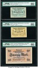 Memel Chamber of Commerce 1/2; 1; 20 Mark 22.2.1922 Pick 1; 2; 6a Three Examples PMG Gem Uncirculated 66 EPQ (3). 

HID09801242017

© 2020 Heritage Au...
