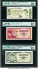 Saint Helena Government of St. Helena 1 Pound ND (1981) Pick 9a PMG Superb Gem Unc 68 EPQ; Yugoslavia National Bank 100; 500 Dinara 1965; 1981 Pick 80...