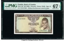 Zambia Bank of Zambia 1 Kwacha ND (1969) Pick 10a PMG Superb Gem Unc 67 EPQ. 

HID09801242017

© 2020 Heritage Auctions | All Rights Reserve