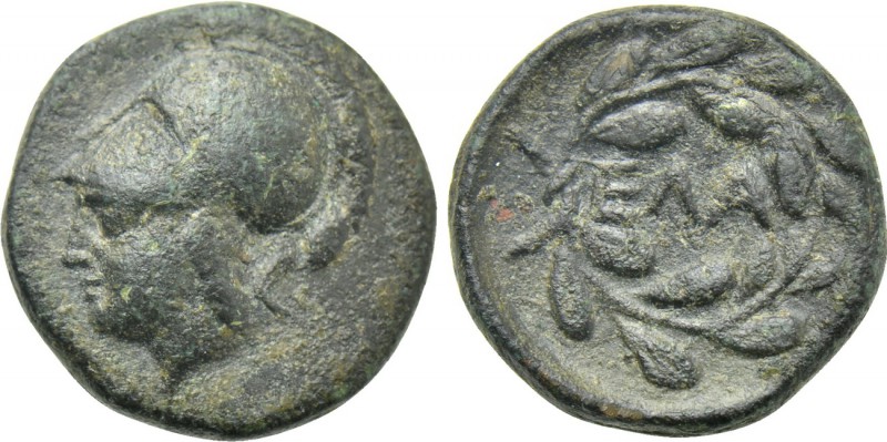 AEOLIS. Elaia. Ae (Circa 340-300 BC). 

Obv: Helmeted head of Athena left.
Re...