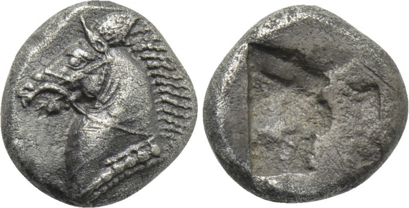 AEOLIS. Kyme. Obol (Circa 6th-5th centuries BC).

Obv: Bridled head of horse l...