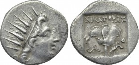 CARIA. Rhodes. Drachm (Circa 88-84 BC). Nikagoras, magistrate.