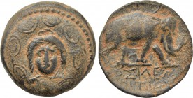 SELEUKID KINGDOM. Antiochos III 'the Great' (222-187 BC). Ae. Uncertain (military) mint 60.