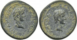 MYSIA. Pergamum. Gaius & Lucius Caesares (20 BC-4 AD & 17 BC-2 AD). Demophon, magistrate.
