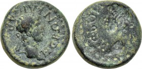 IONIA. Phocaea. Nero (54-68). Ae. Demosthenes Hegiou, magistrate. Obverse brockage.