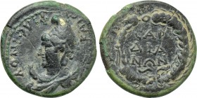 LYDIA. Sardis. Pseudo-autonomous. Time of Vespasian (69-79). Ae. Titos Klaudios Phileinos, strategos.